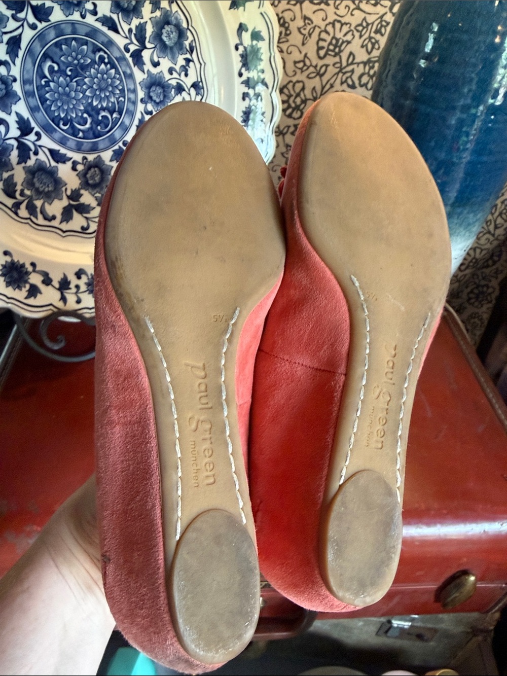 Paul Green Coral Suede Ballet Wedge Heel with Bow - Picture 8 of 8